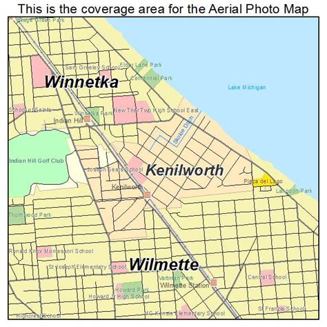 Aerial Photography Map of Kenilworth, IL Illinois