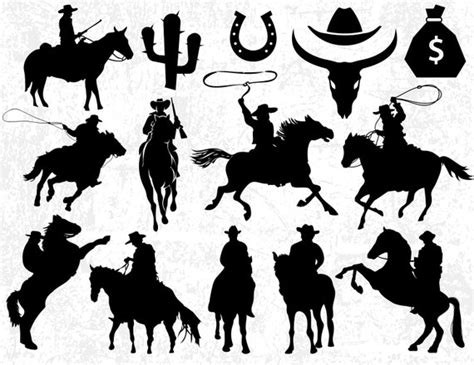 Cowboy Svg Western Svg Western Men Clipart Cowboy Cut File Boys Room ...