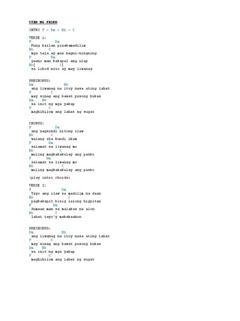 Star NG Pasko With Chords | PDF