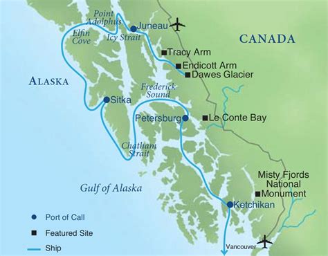 Alaska Inner Passage Cruise Map