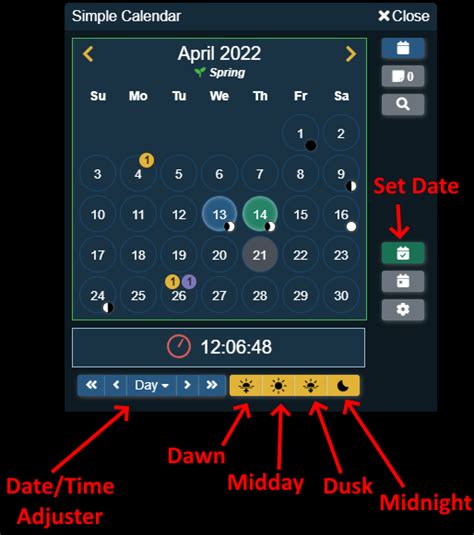 Changing the Date and Time | Simple Calendar