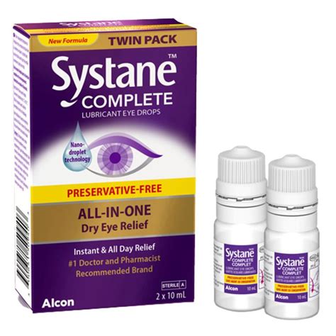 Systane Complete Preservative-Free Eye Drops Twin Pack | Preservative ...