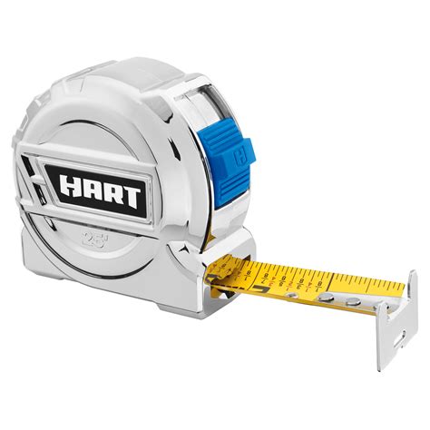 HART 25-Foot Chrome Tape Measure, Fraction Markings - Walmart.com ...