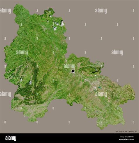 Shape of Lạng Sơn, province of Vietnam, with its capital isolated on a ...