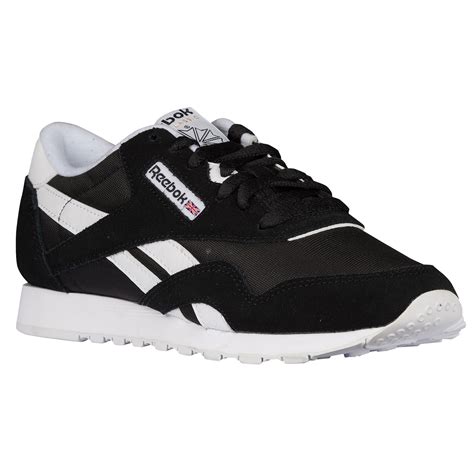 Reebok Synthetic Classic Nylon Running Shoes in Black/White (Black) - Lyst