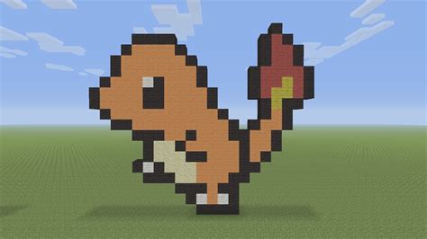 Minecraft Pixel Art Pokemon Grid Charmander