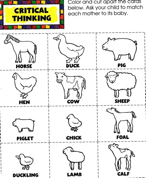 Farm Animals Worksheet For Preschool