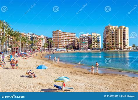 Torrevieja Beach. Juan Aparicio Promenade. Torrevieja. Spain Editorial ...