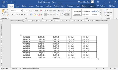 Create Tables in Word Documents Using C# and VB.NET