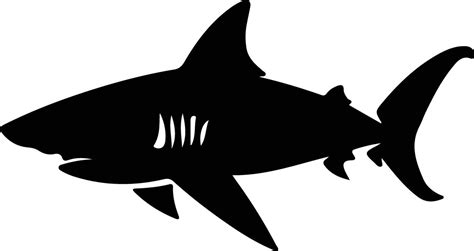 bull shark black silhouette 38100190 Vector Art at Vecteezy