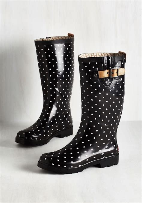 Puddle Jumper Rain Boot in Black Dots. Be ready for whatever the ...