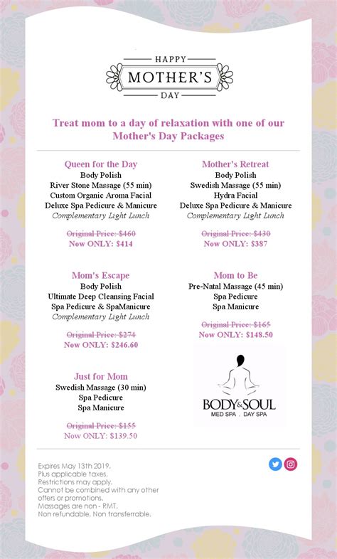 Mother's Day Spa Packages - Body and Soul Day + Med Spa