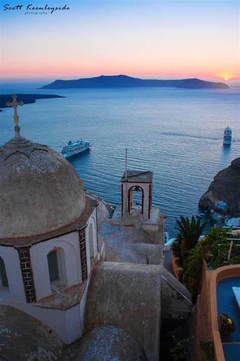 Sunset in Fira, Santorini, Greece | Santorini greece, Santorini, Oia ...