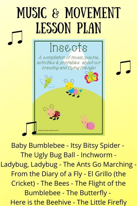 Insect Songs, bug songs, music and movement, preschool music, spring ...