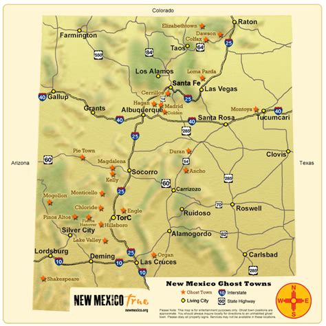 Ghost Town Map - New Mexico Tourism - Travel & Vacation Guide | Ghost ...