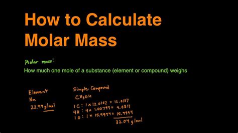 Molar Mass Examples