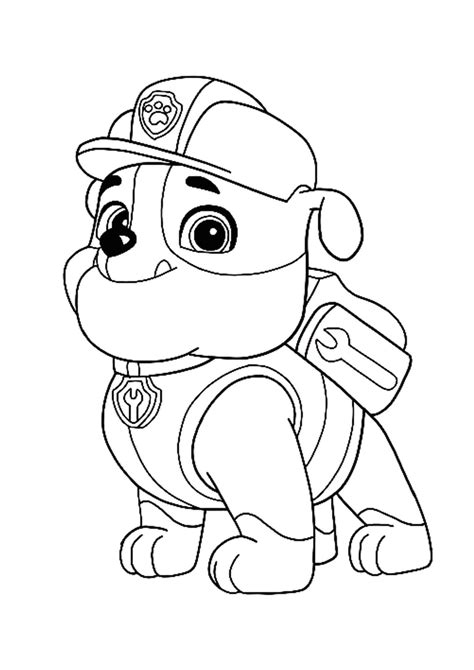 Paw Patrol Rubble Coloring Pages - 4 Free Printable Coloring Sheets | 2021