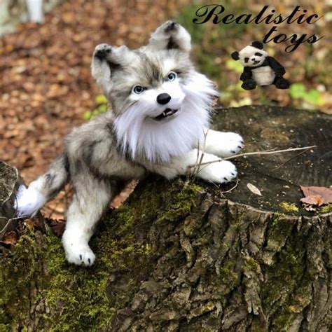 Realistic wolf stuffed animal, wolf plush, realistic toys, plush toy ...