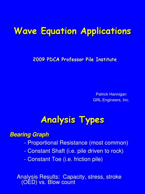 Wave Equation Applications | PDF | Deep Foundation | Building Engineering