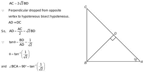 Q1. In a right angle triangle the hypotenuse is 2 root 2 times the ...