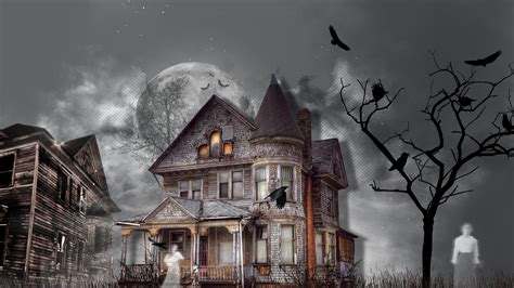 Haunted Halloween House HD Wallpaper