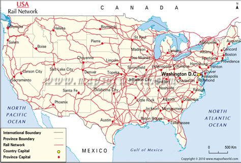 US Railroad Map, US Railway Map, USA Rail Map for Routes