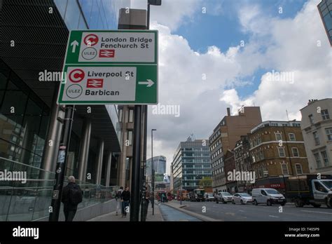 ULEZ sign in The City of London Stock Photo - Alamy