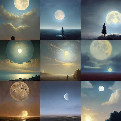 hyper realistic oil painting of the moon in the skies, | Stable ...