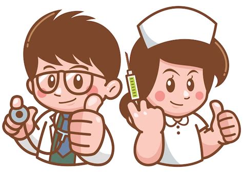 Premium Vector | Illustration of Cartoon Doctor and Nurse