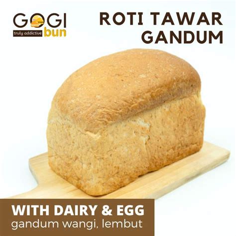 Jual Roti Tawar Gandum Loaf Wholemeal Bread Roti Whole Wheat Toast ...