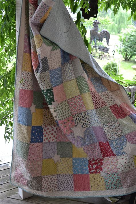 Shabby Chic 30's fabric vintage look patchwork quilt | Shabby chic ...