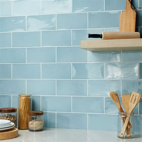 Blue Subway Tile Kitchen | Dandk Organizer