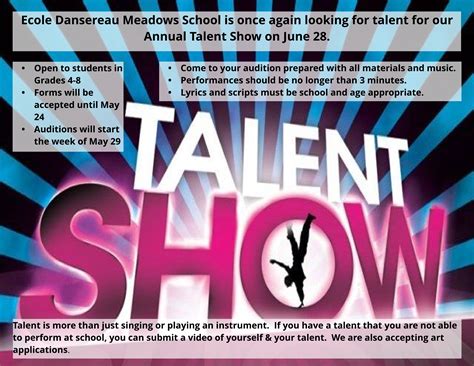 Talent Show Auditions – École Dansereau Meadows School