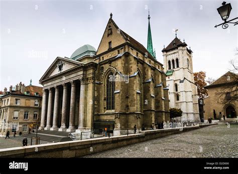 St. Pierre Cathedral, Vieille Ville (Old Town) Geneva, Switzerland ...