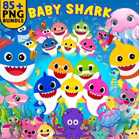 Baby Shark Png Baby Shark Clipart Font Baby Shark Birthday - Etsy