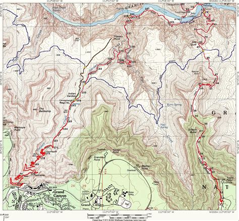 Grand Canyon Hiking Trail Map - Grand Canyon AZ • mappery