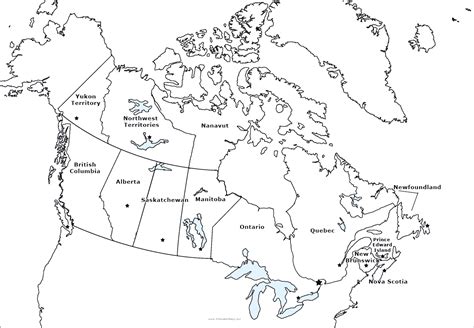 Free Printable Canada Labeled Map Free Printable Canada Labeled Map A ...