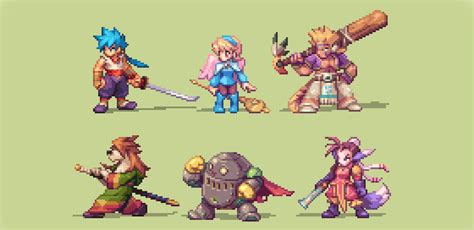 Breath Of Fire IV Characters | Pixel art characters, Character art ...