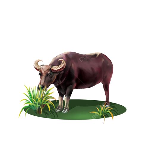 Buffalos PNG Picture, Cowboy Buffalo Cattle Realistic Buffalo Painting ...