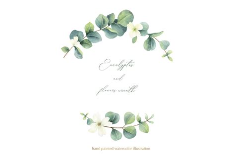 Watercolor Eucalyptus Wreath Graphic by Elena Medvedeva · Creative Fabrica