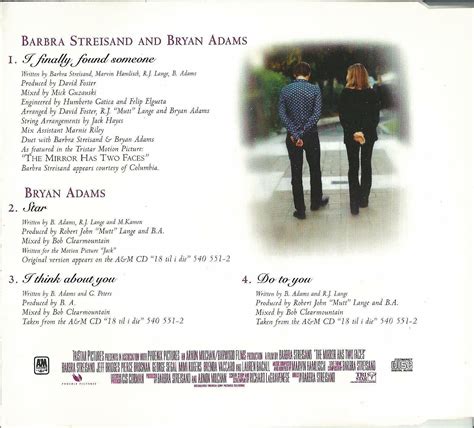 BARBRA STREISAND - I FINALLY FOUND SOMEONE (& BRYAN ADAMS) 1996 UK CD ...