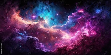 Universe, galaxy, space background. Nebula, planets, starts, suns, and ...