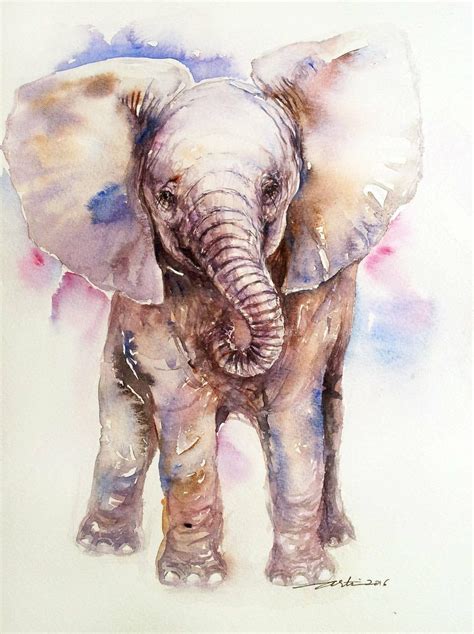 Elephant Family Watercolor Painting By Melly Terpening - Painting Art ...