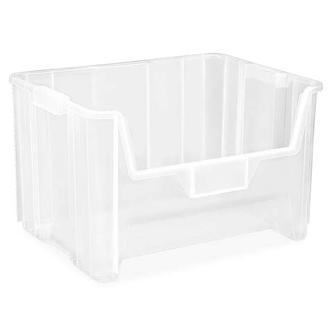 Giant Plastic Stackable Bins - 15 x 20 x 12 1/2", Clear S-17886 - Uline