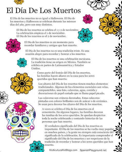 Fun Day of the Dead Facts for Kids with Spanish and English Versions