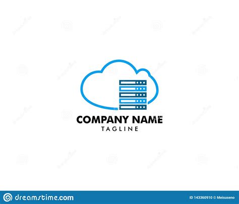 Cloud Server Computer Logo Design Template Stock Vector - Illustration ...