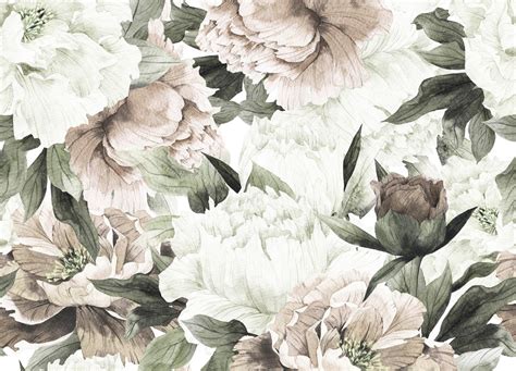 Large Blush Floral Wall Mural - Little Crown Interiors