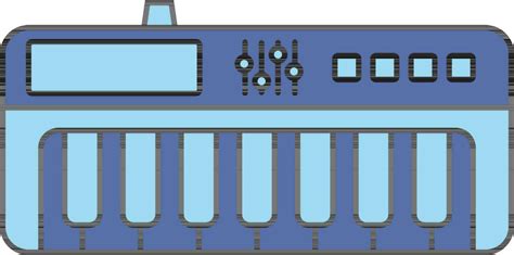 Blue Piano Keyboard Icon In Flat Style. 24329551 Vector Art at Vecteezy