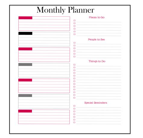 excel planner template monthly - summafinance.com