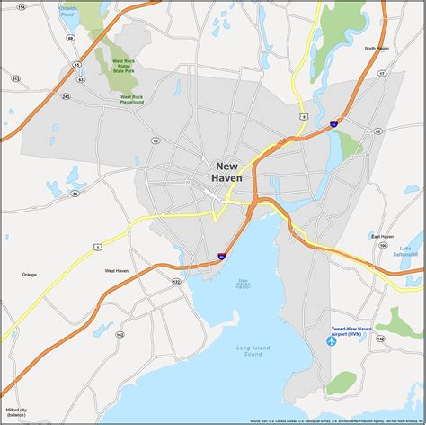 New Haven Connecticut Map - GIS Geography